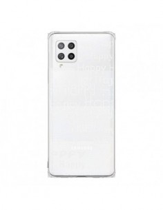Coque Samsung A42 Happy Happy Blanc Transparente - R Delean