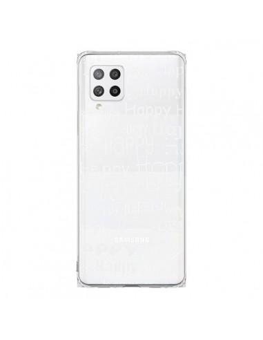 Coque Samsung A42 Happy Happy Blanc Transparente - R Delean