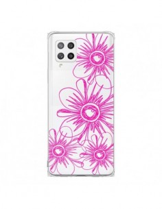 Coque Samsung A42 Spring Flower Fleurs Roses Transparente...