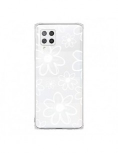 Coque Samsung A42 Mandala Blanc White Flower Transparente...