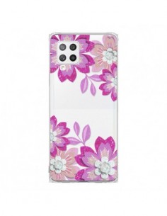 Coque Samsung A42 Winter Flower Rose, Fleurs d'Hiver...
