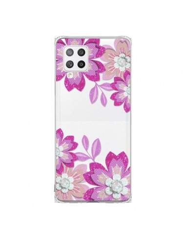 Coque Samsung A42 Winter Flower Rose, Fleurs d'Hiver Transparente - Sylvia Cook