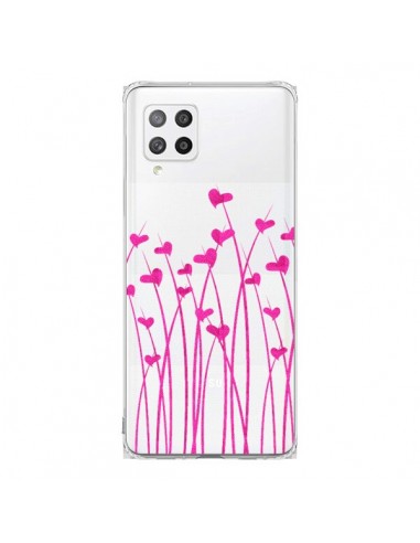 Coque Samsung A42 Love in Pink Amour Rose Fleur Transparente - Sylvia Cook
