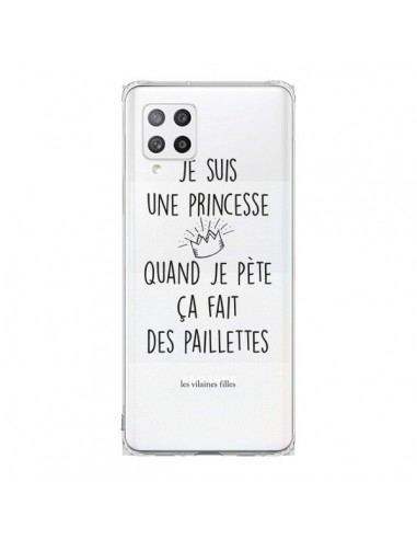 Coque Samsung A42 Je suis une princesse quand je pète ça fait des paillettes Transparente - Les Vilaines Filles