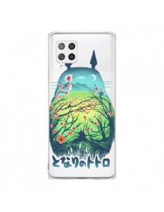 Coque Samsung A42 Totoro Manga Flower Transparente -...