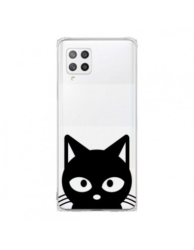 Coque Samsung A42 Tête Chat Noir Cat Transparente - Yohan B.