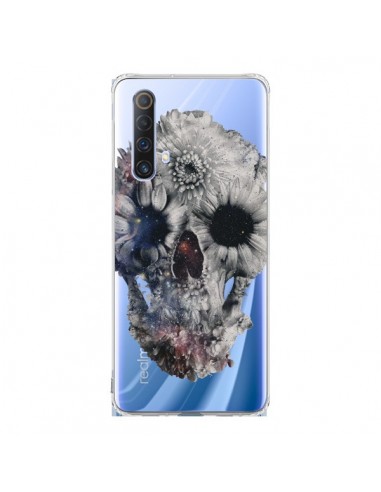 Coque Realme X50 5G Floral Skull Tête de Mort Transparente - Ali Gulec