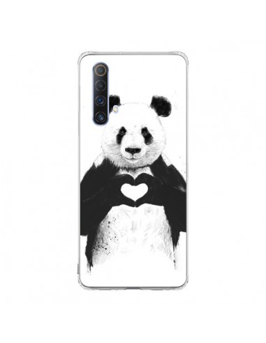 Coque Realme X50 5G Panda Amour All you need is love - Balazs Solti