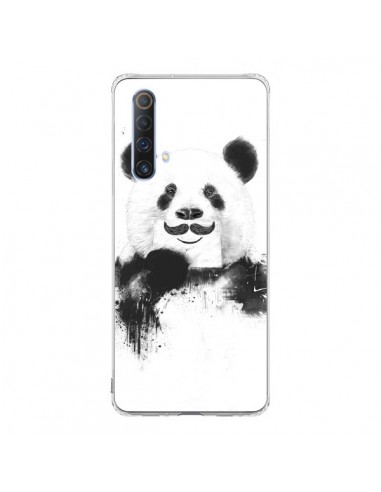 Coque Realme X50 5G Funny Panda Moustache Movember - Balazs Solti