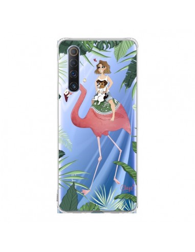 Coque Realme X50 5G Lolo Love Flamant Rose Chien Transparente - Chapo