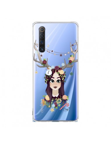 Coque Realme X50 5G Christmas Girl Femme Noel Bois Cerf Transparente - Chapo