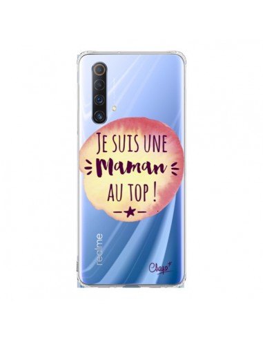 Coque Realme X50 5G Je suis une Maman au Top Orange Transparente - Chapo