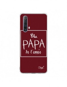 Coque Realme X50 5G Elu Papa de l'Année Rouge Bordeaux -...