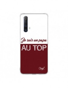 Coque Realme X50 5G Je suis un Papa au Top Rouge Bordeaux...