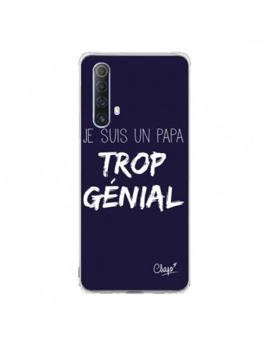 Coque Realme X50 5G Je suis un Papa trop Génial Bleu Marine - Chapo