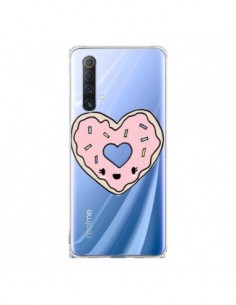 Coque Realme X50 5G Donuts Heart Coeur Rose Transparente...