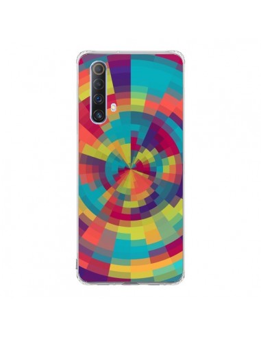 Coque Realme X50 5G Spirale de Couleurs Rouge Vert - Eleaxart