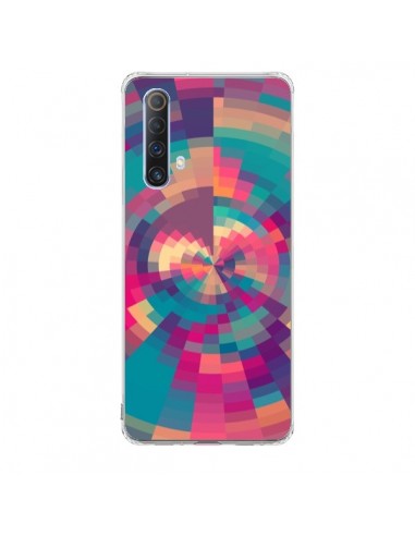 Coque Realme X50 5G Spirales de Couleurs Rose Violet - Eleaxart