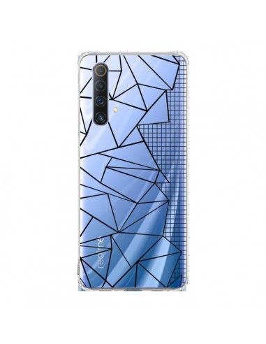 Coque Realme X50 5G Lignes Grilles Side Grid Abstract Noir Transparente - Project M