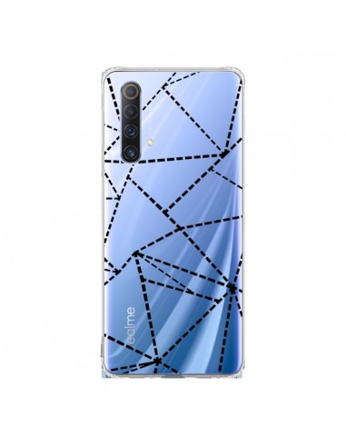 Coque Realme X50 5G Lignes Points Abstract Noir Transparente - Project M