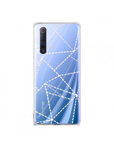 Coque Realme X50 5G Lignes Points Abstract Blanc Transparente - Project M