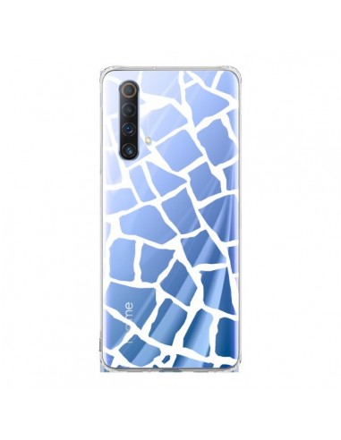 Coque Realme X50 5G Girafe Mosaïque Blanc Transparente - Project M