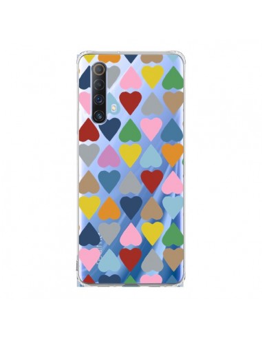 Coque Realme X50 5G Coeurs Heart Couleur Transparente - Project M