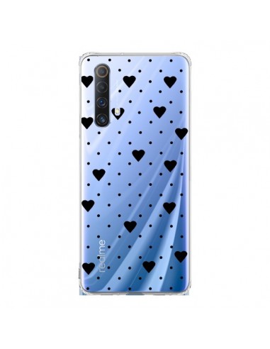 Coque Realme X50 5G Point Coeur Noir Pin Point Heart Transparente - Project M