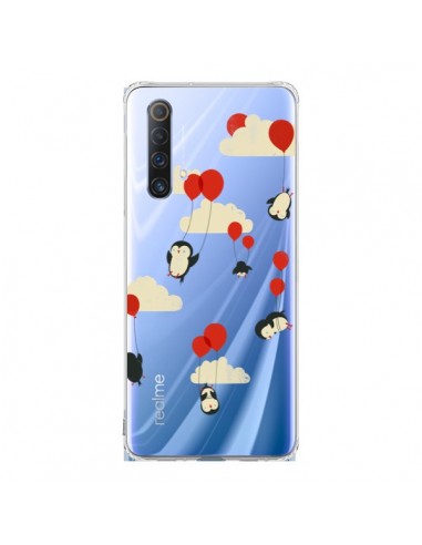 Coque Realme X50 5G Pingouin Ciel Ballons Transparente - Jay Fleck