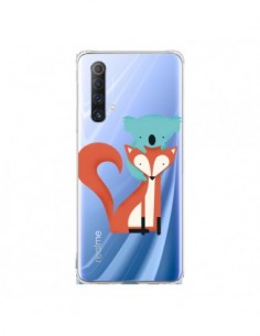 Coque Realme X50 5G Renard et Koala Love Transparente -...