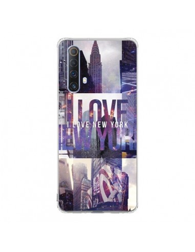 Coque Realme X50 5G I love New Yorck City violet - Javier Martinez