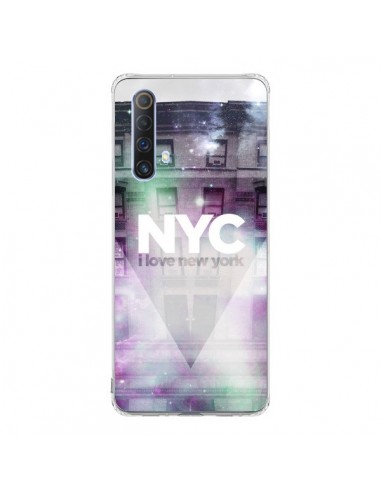 Coque Realme X50 5G I Love New York City Violet Vert - Javier Martinez