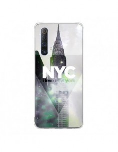 Coque Realme X50 5G I Love New York City Gris Violet Vert...