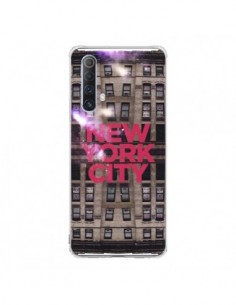 Coque Realme X50 5G New York City Buildings Rouge -...