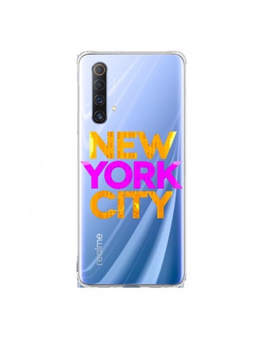 Coque Realme X50 5G New York City NYC Orange Rose Transparente - Javier Martinez