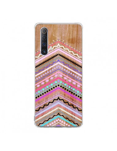 Coque Realme X50 5G Purple Chevron Wild Wood Bois Azteque Aztec Tribal - Jenny Mhairi