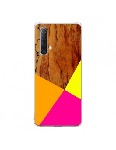 Coque Realme X50 5G Wooden Colour Block Bois Azteque Aztec Tribal - Jenny Mhairi