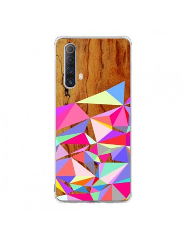 Coque Realme X50 5G Wooden Multi Geo Bois Azteque Aztec Tribal - Jenny Mhairi