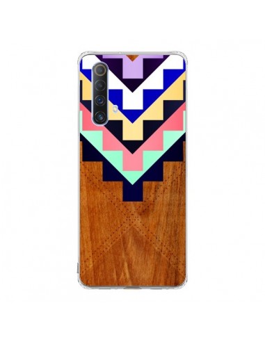 Coque Realme X50 5G Wooden Tribal Bois Azteque Aztec Tribal - Jenny Mhairi