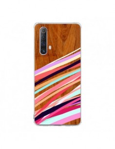 Coque Realme X50 5G Wooden Waves Coral Bois Azteque Aztec...