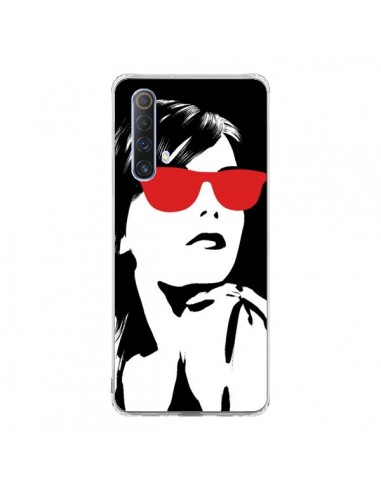 Coque Realme X50 5G Fille Lunettes Rouges - Jonathan Perez