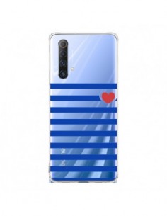 Coque Realme X50 5G Mariniere Coeur Love Transparente -...