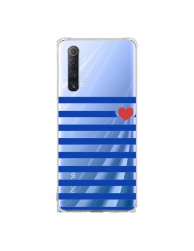 Coque Realme X50 5G Mariniere Coeur Love Transparente - Jonathan Perez