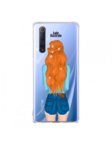 Coque Realme X50 5G Red Hair Don't Care Rousse Transparente - kateillustrate