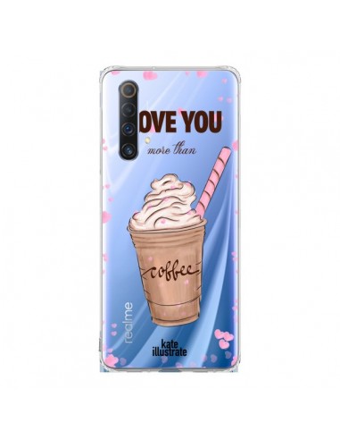 Coque Realme X50 5G I love you More Than Coffee Glace Amour Transparente - kateillustrate