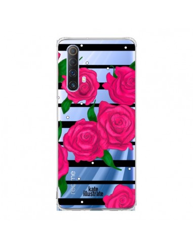 Coque Realme X50 5G Roses Rose Fleurs Flowers Transparente - kateillustrate