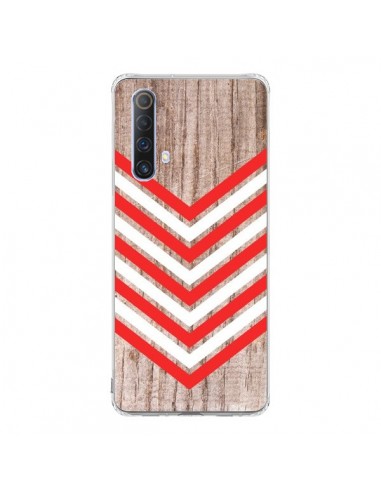 Coque Realme X50 5G Tribal Aztèque Bois Wood Flèche Rouge Blanc - Laetitia