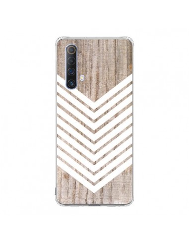 Coque Realme X50 5G Tribal Aztèque Bois Wood Flèche Blanc - Laetitia