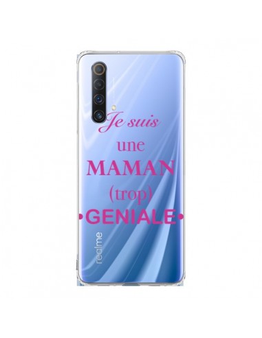 Coque Realme X50 5G Je suis une maman trop géniale Transparente - Laetitia