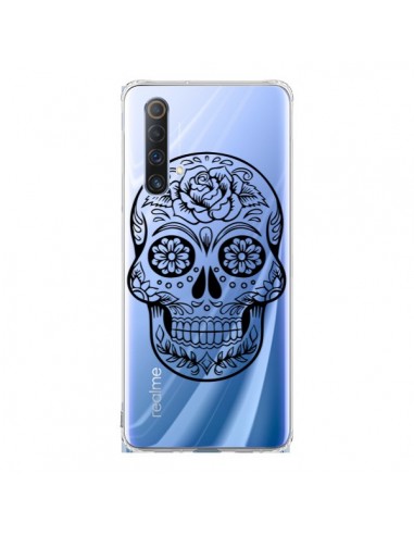 Coque Realme X50 5G Tête de Mort Mexicaine Noir Transparente - Laetitia